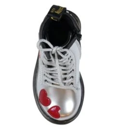 Dr. Martens Støvler - 1460 T - Silver Metallic+Bright Red/Patent -Bundgaard Salgsbutik KJ995 2